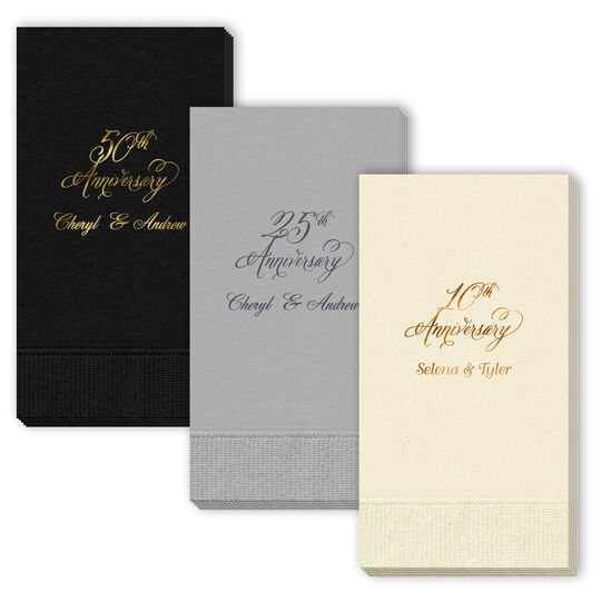 Pick Your Elegant Anniversary Year Guest Towels